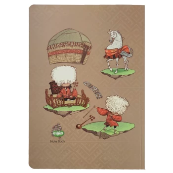 دفتر مشق تک خط 100 برگ بدون سیم کلیپس طرح عشایری کد 0377 | نولاین