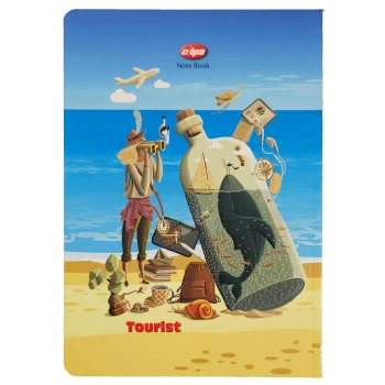 دفتر مشق تک خط 100 برگ بدون سیم کلیپس طرح ساحل کد 0377 | نولاین