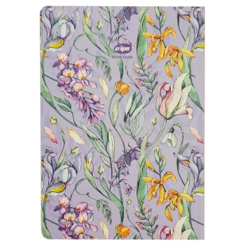 دفتر مشق تک خط 100 برگ بدون سیم کلیپس طرح گل کد 0377 | نولاین