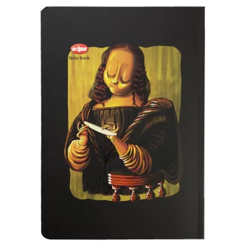 دفتر مشق تک خط 100 برگ بدون سیم کلیپس طرح مونالیزا کد 0377 | نولاین