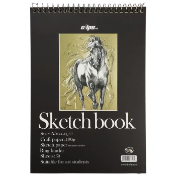 دفتر طراحی A5 سیمی کلیپس طرح اسب کد 1916 | نولاین