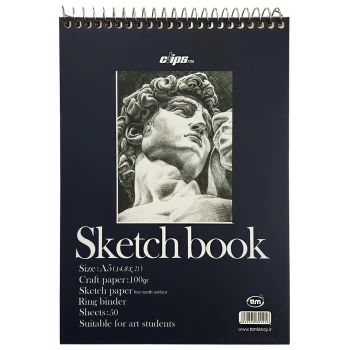 دفتر طراحی A5 سیمی کلیپس طرح پرتره مجسمه کد 1916 | نولاین