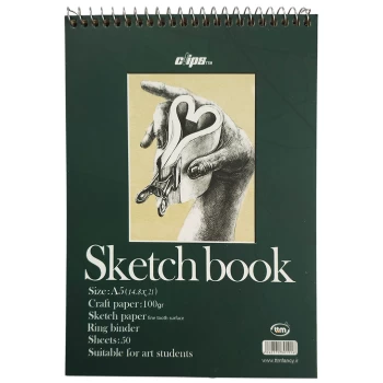 دفتر طراحی A5 سیمی کلیپس طرح قلب کاغذی کد 1916 | نولاین