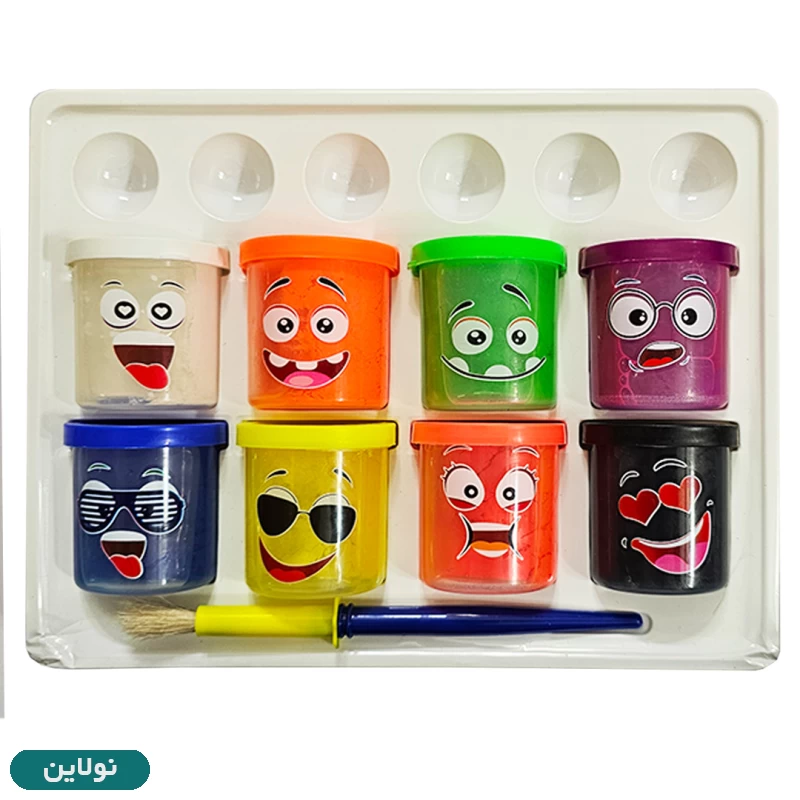 قیمت و خرید گواش فسفری 8 رنگ آریا کیفی همراه قلمو کد 4071 | نولاین