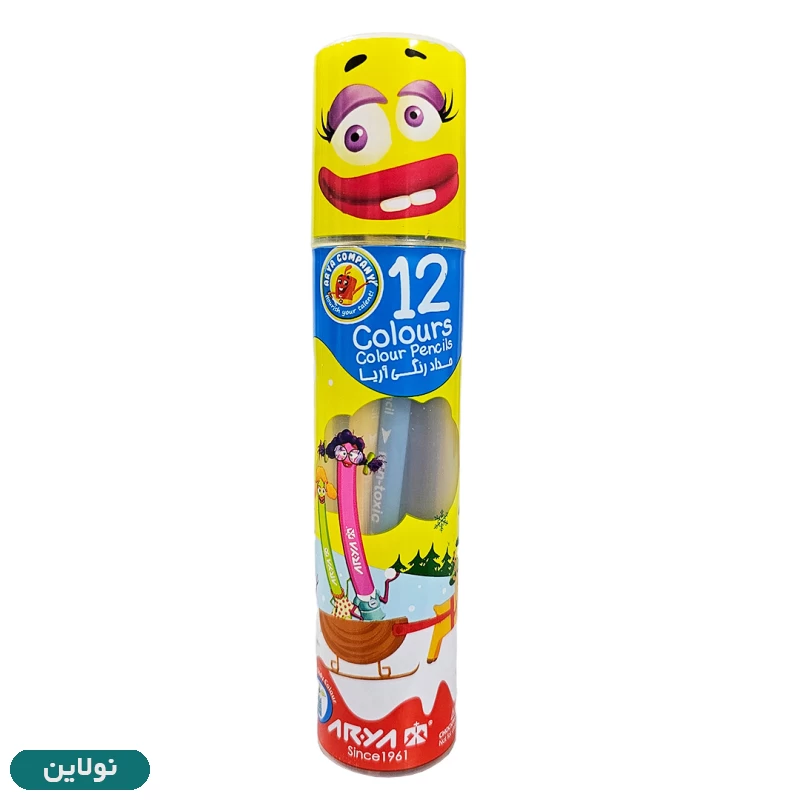 قیمت و خرید مداد رنگی 12 رنگ استوانه ای آریا کد 3051 | نولاین