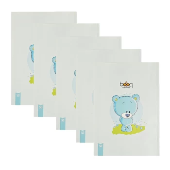 دفتر مشق 50 برگ بوفی طرح خرس کیوت بسته 5 عددی | نولاین