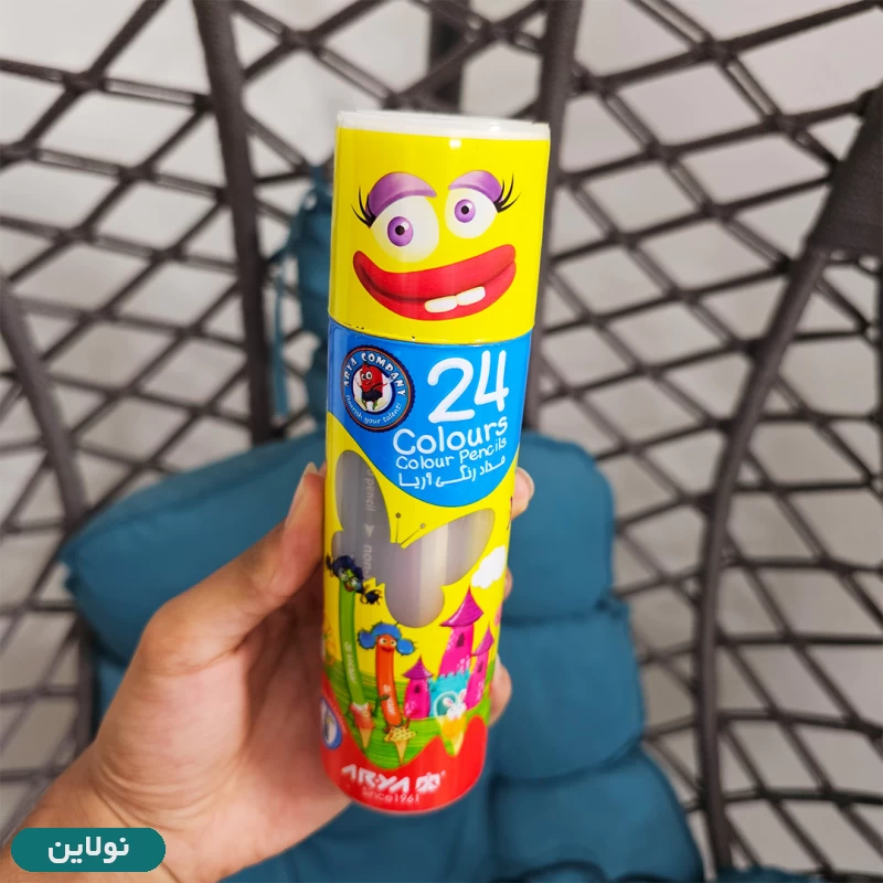 قیمت و خرید مداد رنگی 24 رنگ استوانه ای آریا کد 3052 | نولاین