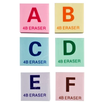 پاک کن فانتزی 6 تکه طرح حروف الفبای انگلیسی قابدار | نولاین