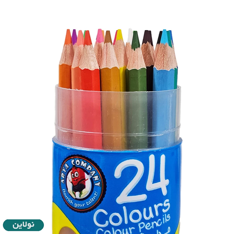 قیمت و خرید مداد رنگی 24 رنگ استوانه ای آریا کد 3052 | نولاین