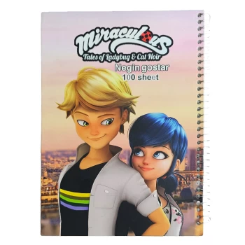 دفتر مشق 100 برگ سیمی جلد سخت طرح دختر کفشدوزکی کد 1677 | نولاین