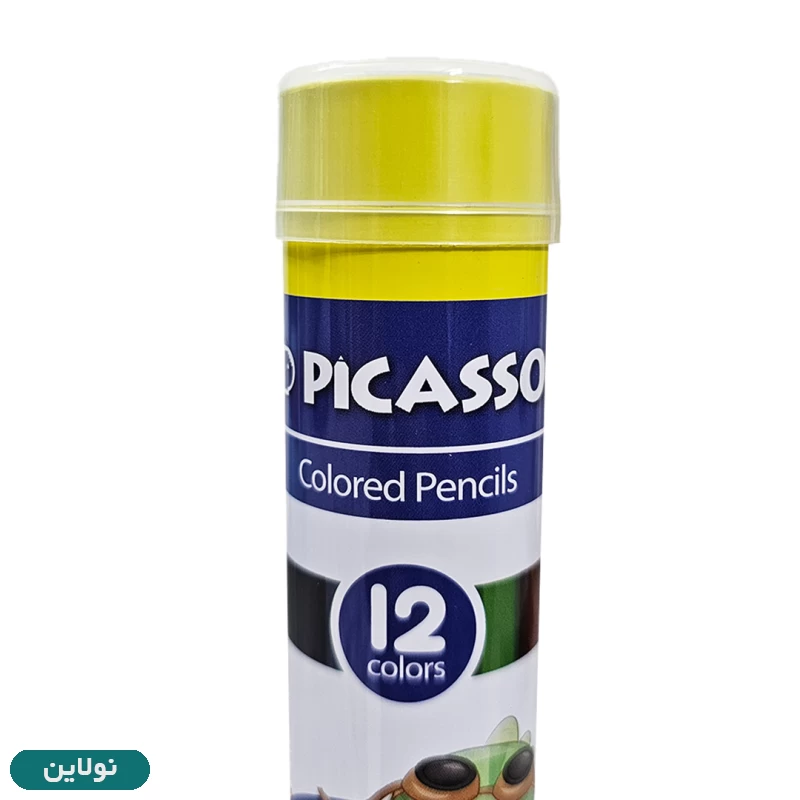 قیمت و خرید مداد رنگی 12 رنگ پیکاسو استوانه فلزی طرح دایناسور و هواپیما GOL12TN-S | نولاین