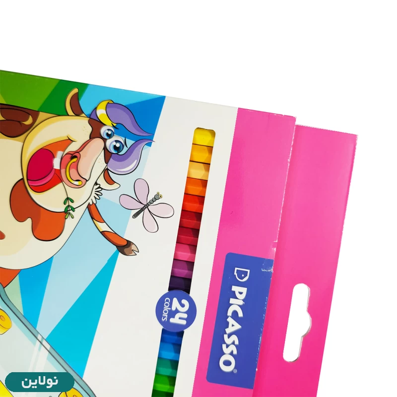 قیمت و خرید مداد رنگی 24 رنگ پیکاسو جعبه مقوایی طرح گاو اسکیت سوار کد GOL-24-C | نولاین