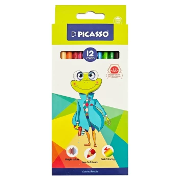 مداد رنگی 12 رنگ پیکاسو جعبه مقوایی طرح قورباغه کد GOL-12-C | نولاین
