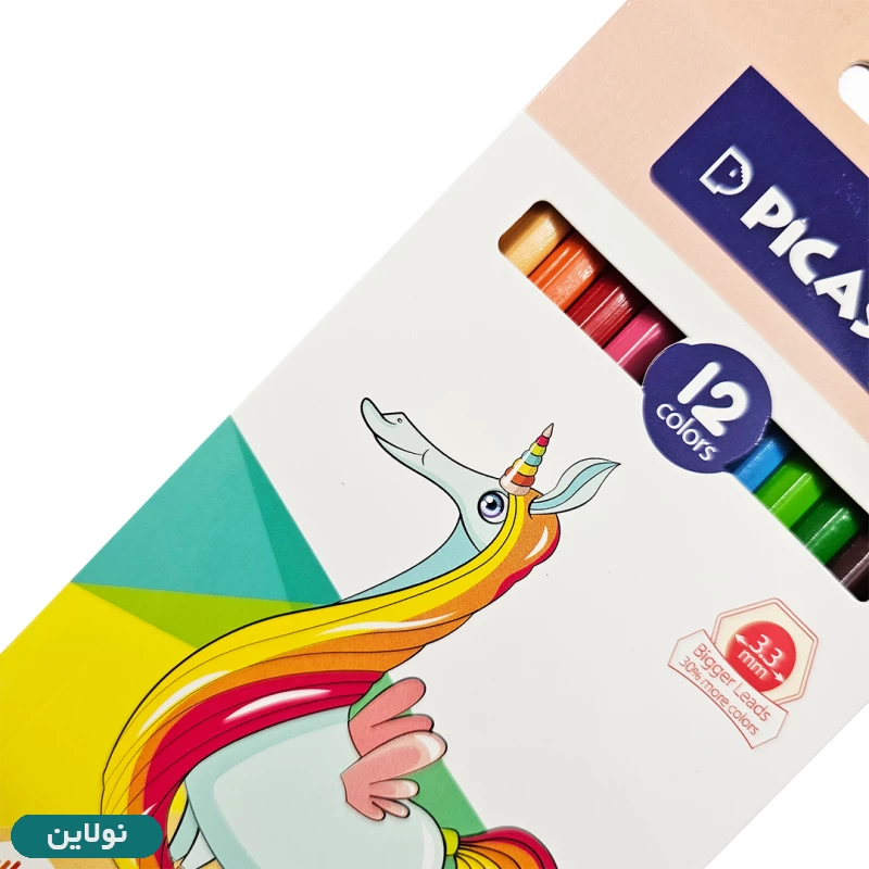 قیمت و خرید مداد رنگی 12 رنگ پیکاسو جعبه مقوایی طرح تک شاخ کد GOL-12-C | نولاین