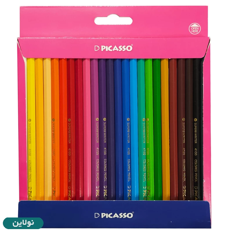 قیمت و خرید مداد رنگی 24 رنگ پیکاسو جعبه مقوایی طرح گاو اسکیت سوار کد GOL-24-C | نولاین