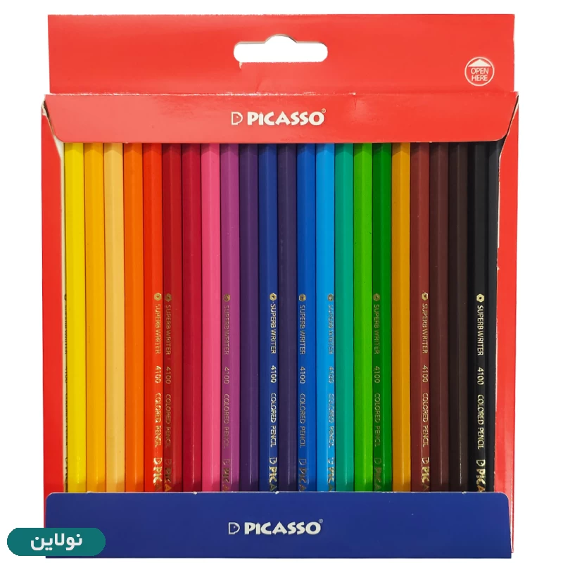 قیمت و خرید مداد رنگی 24 رنگ پیکاسو جعبه مقوایی طرح خرس کد GOL-24-C | نولاین
