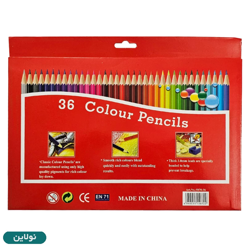 قیمت و خرید مداد رنگی 36 رنگ جعبه مقوایی تایگر tiger کد 36-5870 | نولاین