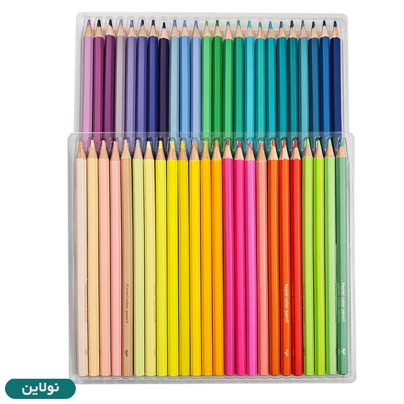 قیمت و خرید مداد رنگی 48 رنگ پاستیلی جعبه مقوایی رین کد 604 | نولاین