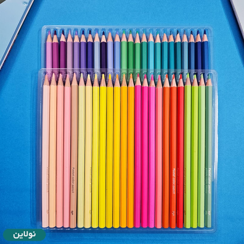 قیمت و خرید مداد رنگی 48 رنگ پاستیلی جعبه مقوایی رین کد 604 | نولاین