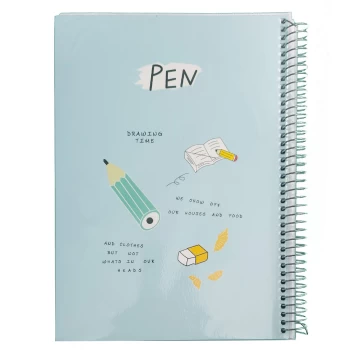 دفتر مشق 100 برگ مجلد پودل سری pen رنگ آبی پاستیلی | نولاین