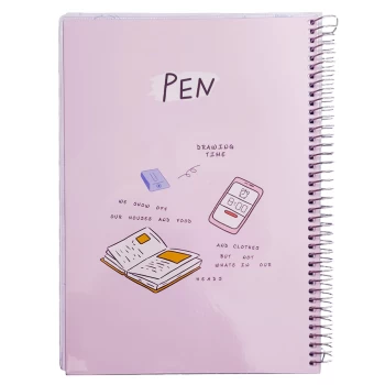 دفتر مشق 100 برگ مجلد پودل سری pen رنگ بنفش پاستلی | نولاین