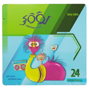 مداد رنگی 24 رنگ لوکی جعبه فلزی طرح شترمرغ کد 3024 | نولاین