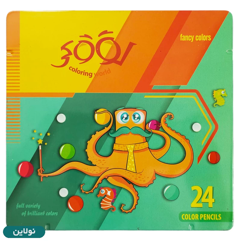 قیمت و خرید مداد رنگی 24 رنگ لوکی جعبه فلزی طرح اختاپوس کد 3024 | نولاین