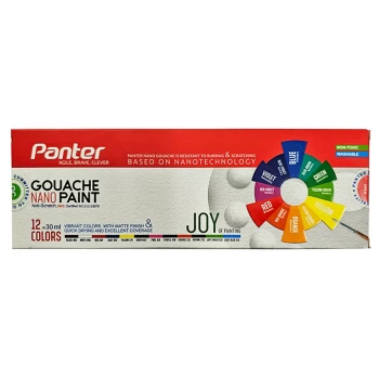 گواش 12 رنگ پنتر مدل نانو پوشرنگ حجم 30 میلی لیتر کد GP-711-12 | نولاین