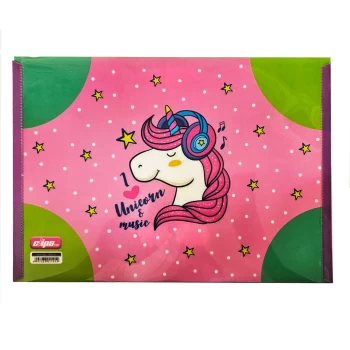 پوشه دکمه دار طلقی A4 کلیپس طرح تک شاخ کد 53-1452 | نولاین