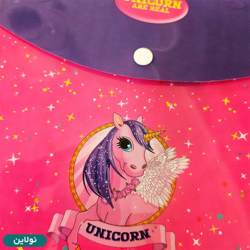 قیمت و خرید پوشه دکمه دار طلقی A4 کلیپس طرح تک شاخ کد 54-1452 | نولاین