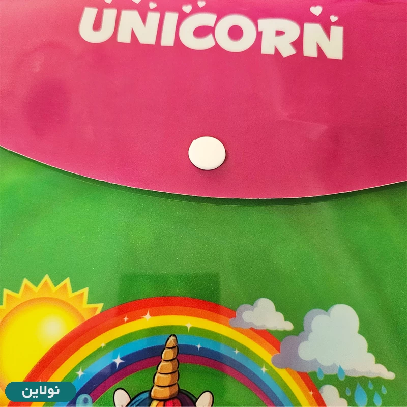 قیمت و خرید پوشه دکمه دار طلقی A4 کلیپس طرح تک شاخ کد 55-1452 | نولاین