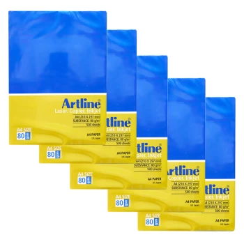 کاغذ سفید A4 آرت لاین 80 گرم بسته 500 عددی باکس 5 عددی کد Art-A4 | نولاین