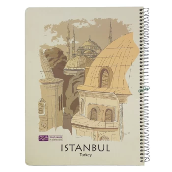 دفتر تک خط رحلی 100 برگ جلد سخت A4 (سایز بزرگ) سری rainbow دایان طرح استانبول کد 504 | نولاین