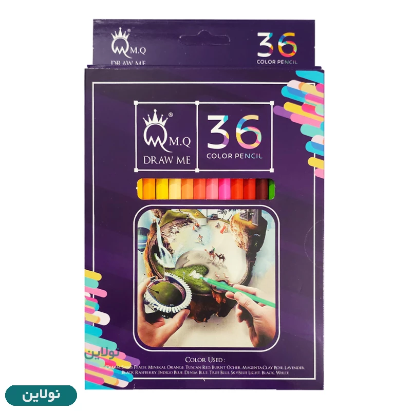 قیمت و خرید مداد رنگی 36 رنگ ام کیو mq جعبه مقوایی | نولاین