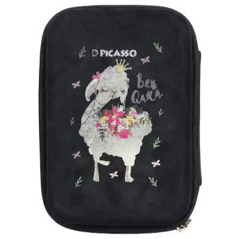 جامدادی کتابی سایز بزرگ پیکاسو مدل مخملی طرح ببئی کد P5 | نولاین