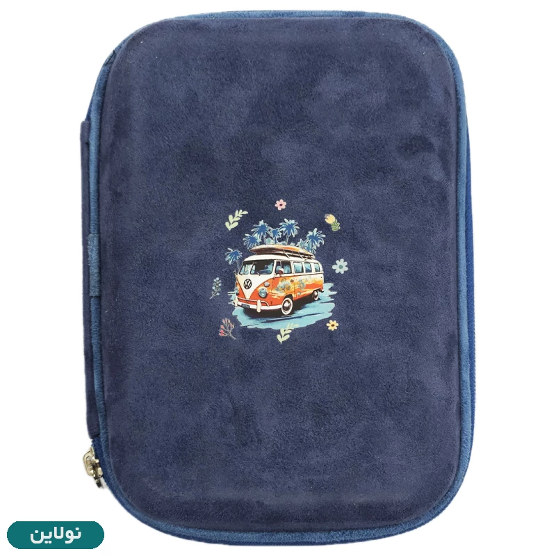 قیمت و خرید جامدادی کتابی سایز بزرگ پیکاسو مدل مخملی طرح ماشین کد P5 | نولاین