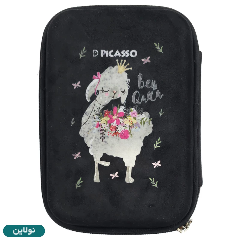 قیمت و خرید جامدادی کتابی سایز بزرگ پیکاسو مدل مخملی طرح ببئی کد P5 | نولاین