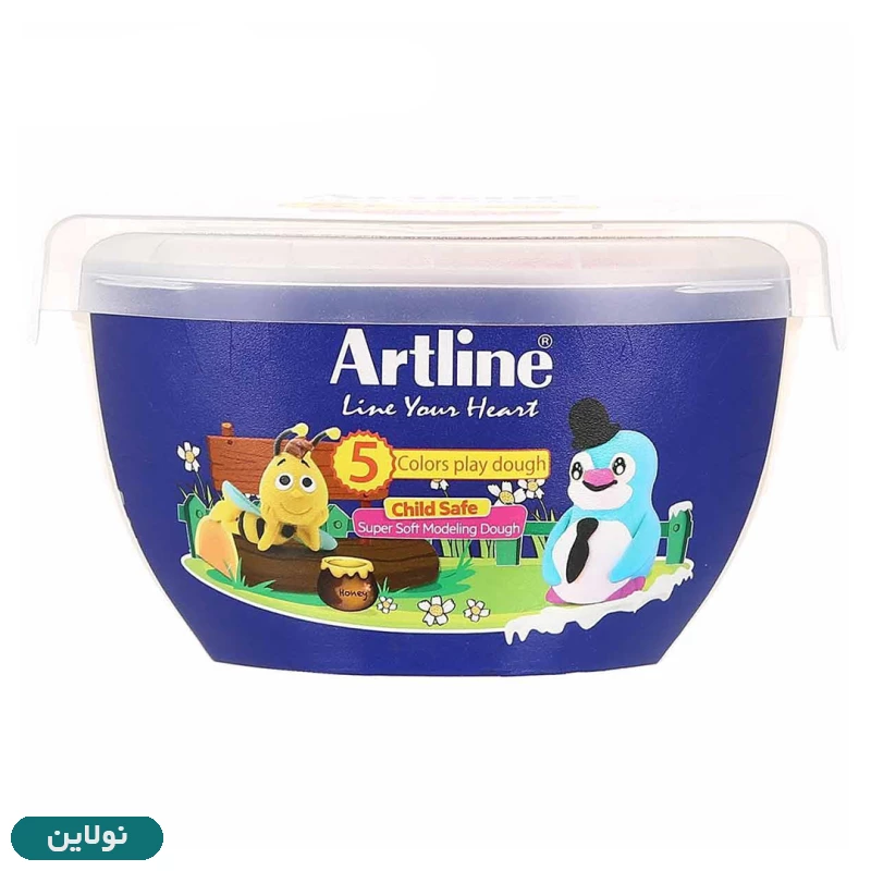 قیمت و خرید خمیر بازی سطلی 5 رنگ آرت لاین به همراه قالب کد 803C5 | نولاین