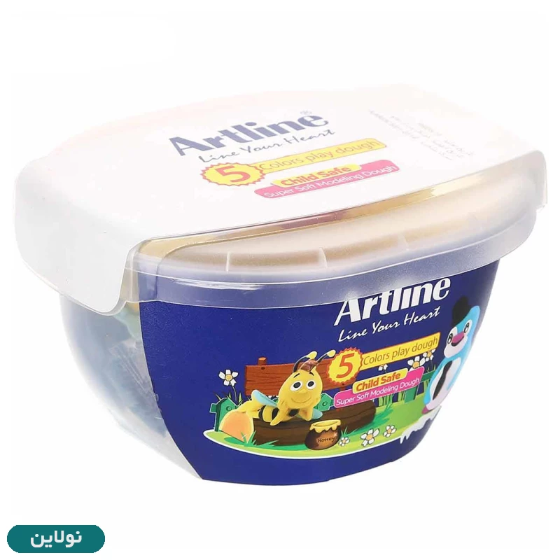 قیمت و خرید خمیر بازی سطلی 5 رنگ آرت لاین به همراه قالب کد 803C5 | نولاین