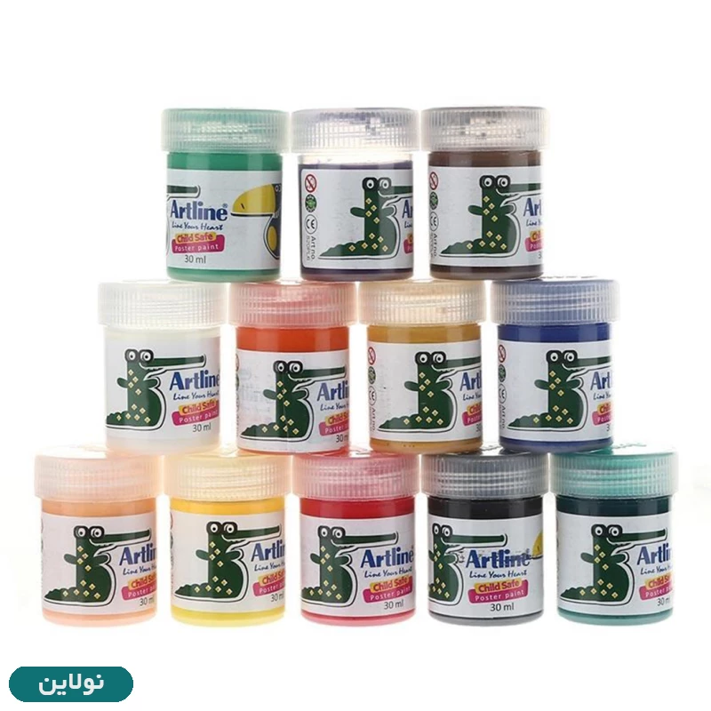 قیمت و خرید گواش 12 رنگ جعبه مقوایی آرت لاین حجم 30 میلی لیتر کد 820PL12 | نولاین