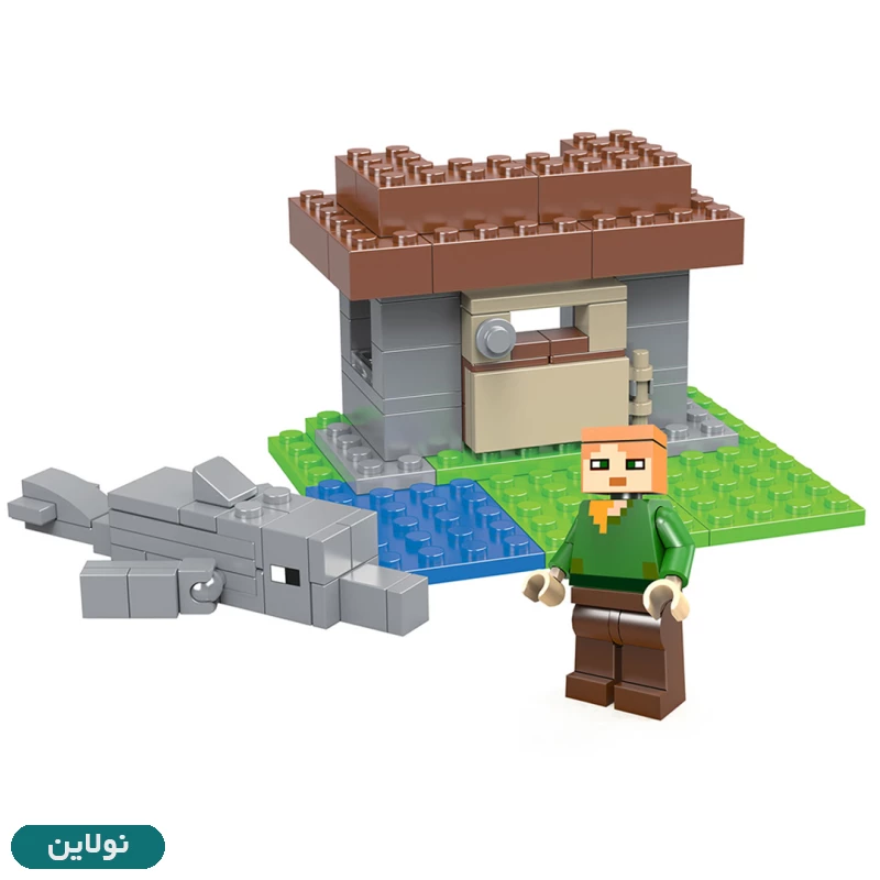 قیمت و خرید لگو ماینکرافت طرح کلبه و دلفین بی تی + فیگور ماینکرافت کد BT 736 | نولاین
