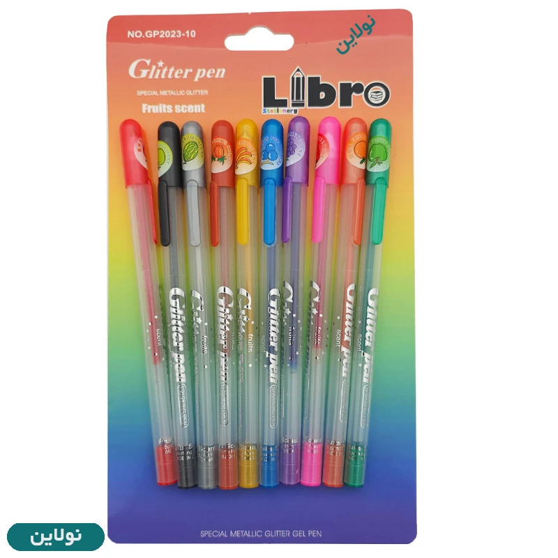 قیمت و خرید خودکار اکلیلی 10 رنگ میوه ای عطری libro | نولاین