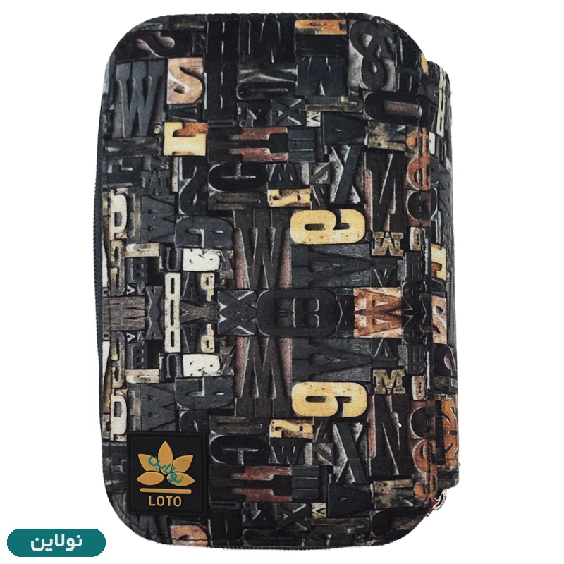 قیمت و خرید کیف مداد رنگی 72 رنگ چهار زیپ لت loto طرح حروف انگلیسی سری B کد KPB72 | نولاین