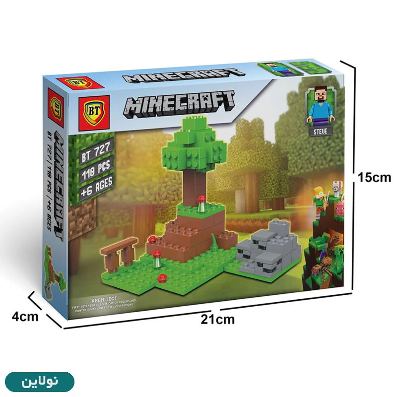 قیمت و خرید لگو ماینکرافت سری متوسط طرح 3 بی تی به همراه فیگور ماینکرافت کد BT 727 | نولاین