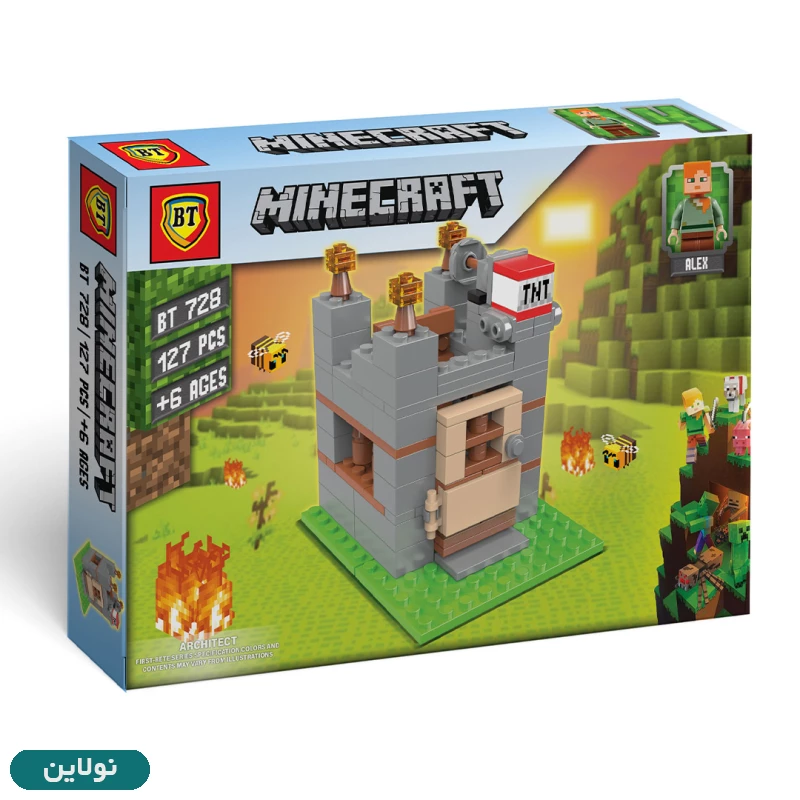 قیمت و خرید لگو ماینکرافت سری متوسط طرح 4 بی تی به همراه فیگور ماینکرافت کد BT 728 | نولاین