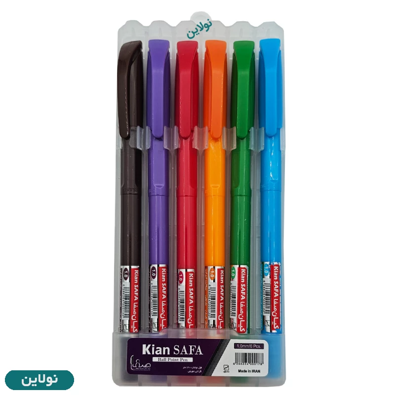 قیمت و خرید خودکار کیان رنگی بسته 6 عددی ضخامت 1 میلی متری | نولاین
