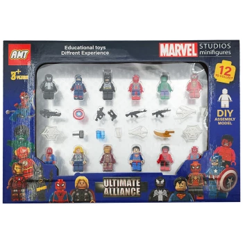 ست کاکلکشن لگو آدمک 12 تایی مارول به همراه سلاح آوا AMT 3237 | نولاین