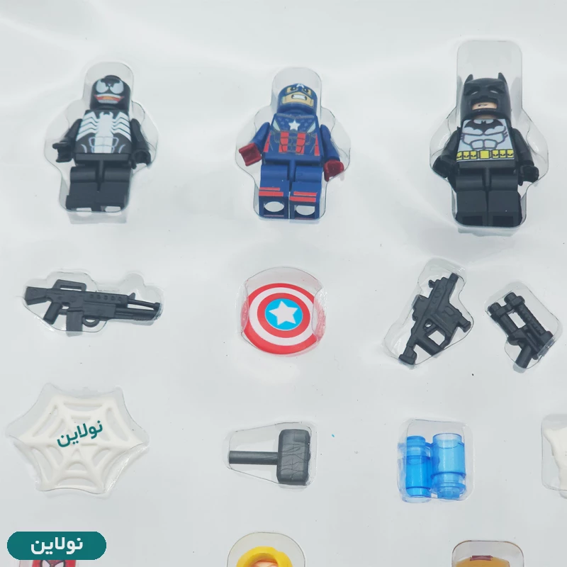 قیمت و خرید ست کاکلکشن لگو آدمک 12 تایی مارول به همراه سلاح آوا AMT 3237 | نولاین
