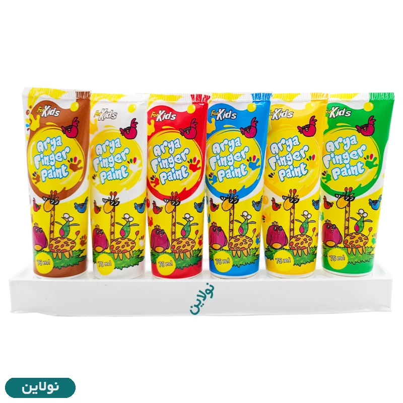 قیمت و خرید رنگ انگشتی 6 رنگ تیوپی آریا حجم 75 میلی لیتری کد 7015 | نولاین