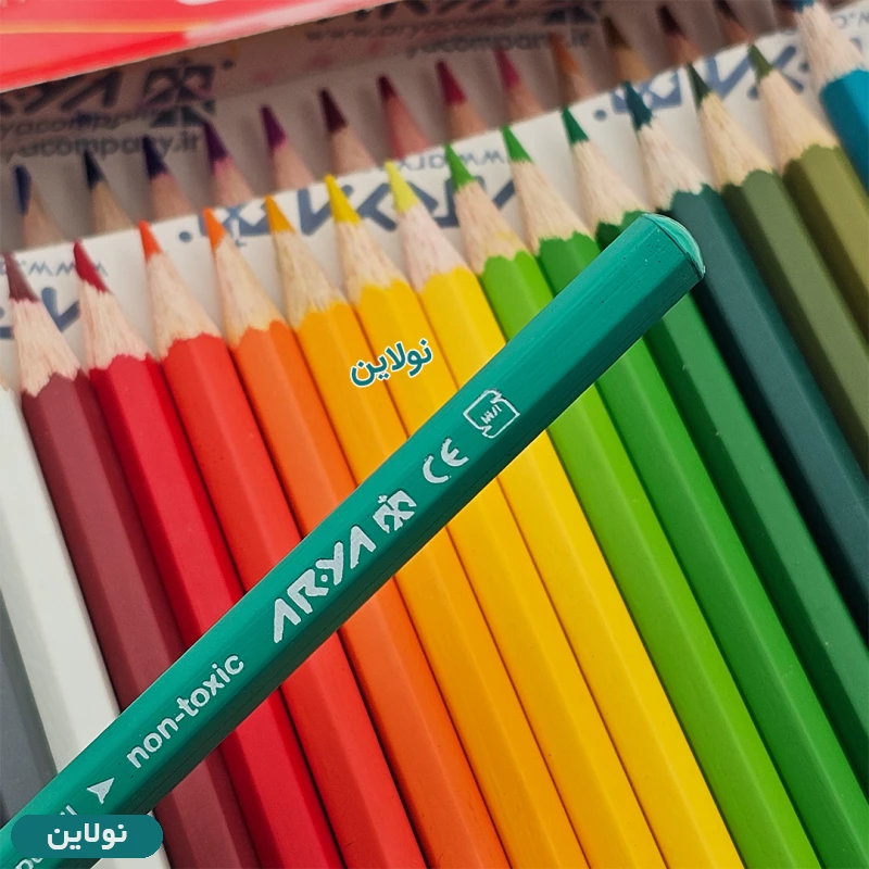 قیمت و خرید مداد رنگی 36 رنگ آریا جعبه مقوایی به همراه تراش هدیه کد 3018 | نولاین